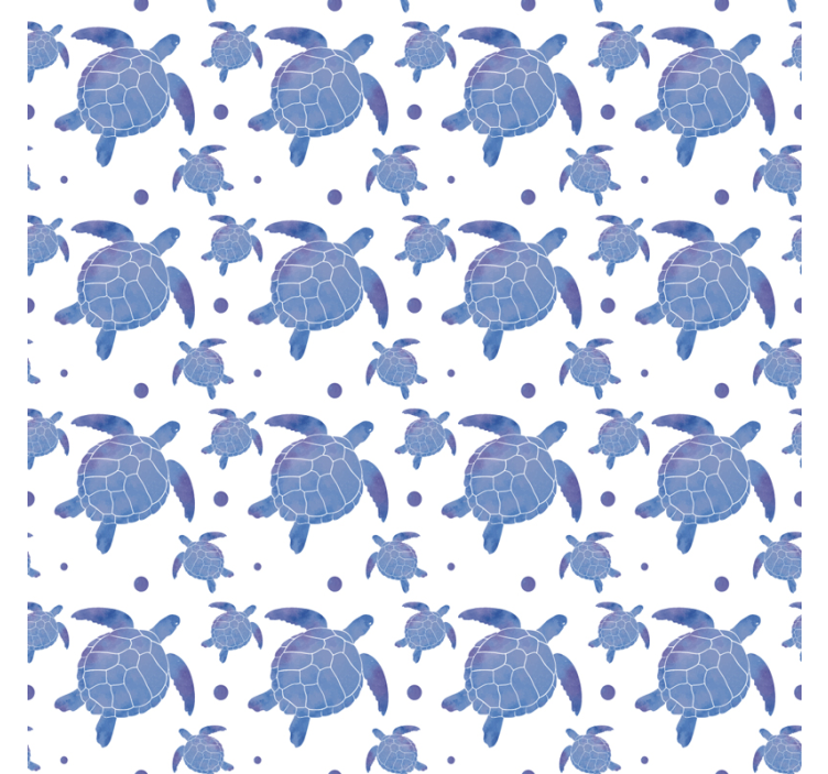 Blue Turtles Pattern animal wallpaper - TenStickers
