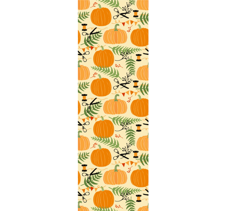 Pumpkins and Ferns halloween wallpaper - TenStickers