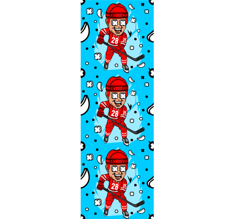 Cartoon hockey characters personalized wallpaper - TenStickers