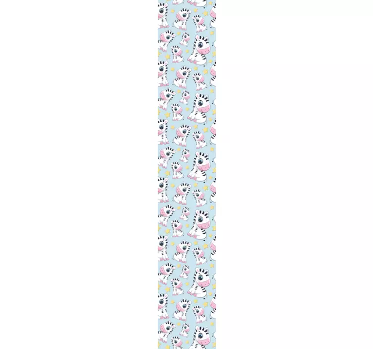 Baby motif on blue background zebra wallpaper - TenStickers