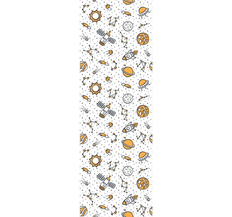 Space Themed Pattern kids wallpaper - TenStickers
