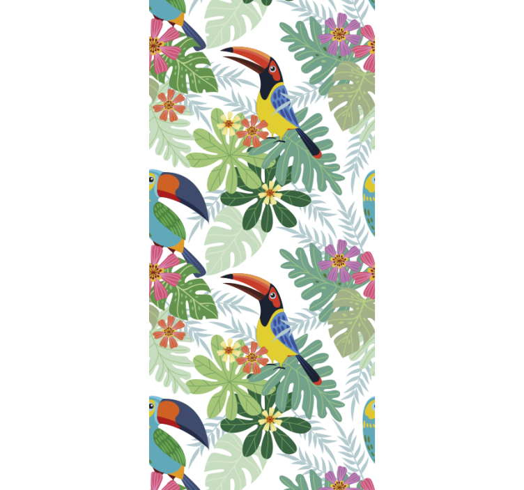 Parrots Floral Motif beautiful parrot wallpaper - TenStickers