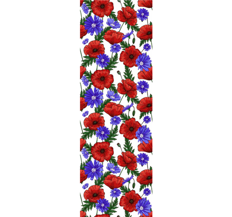Floral Poppy Design flower wallpaper - TenStickers