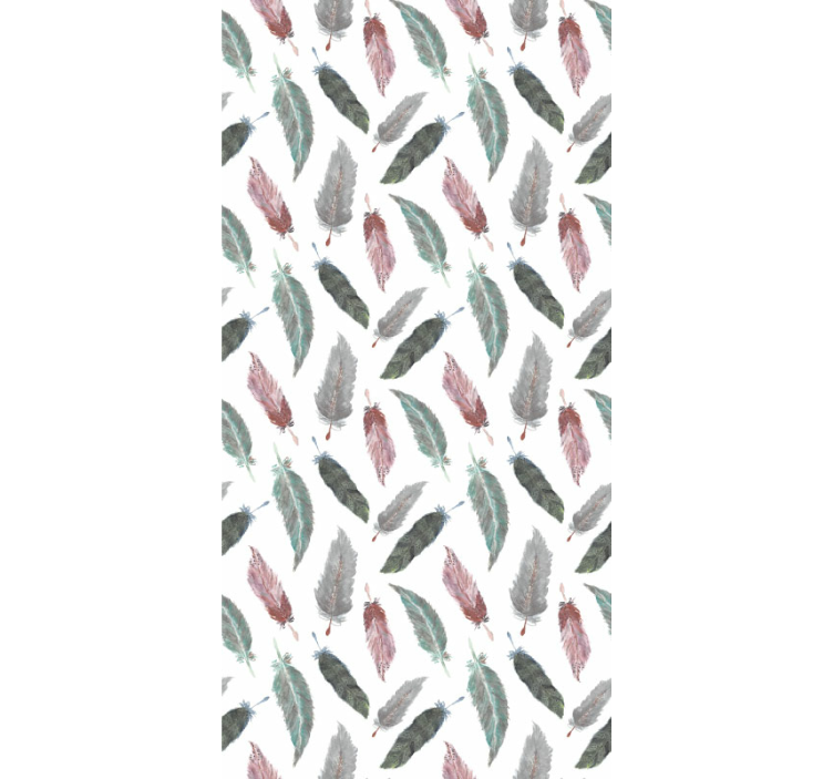 Feather Motif leaf wallpaper - TenStickers