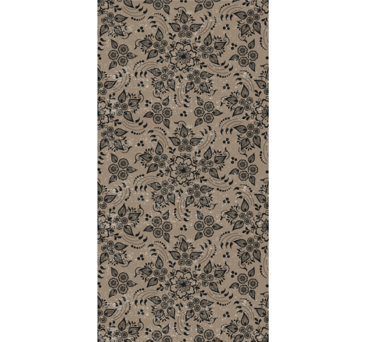 Floral Paisley Pattern flower ornament wallpaper - TenStickers