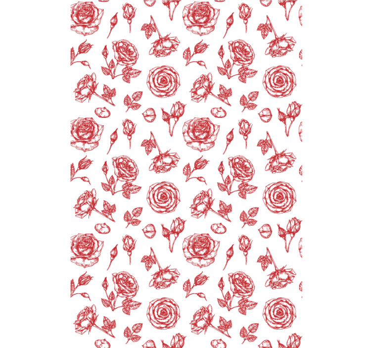 Sketched Floral Pattern flower wallpaper - TenStickers