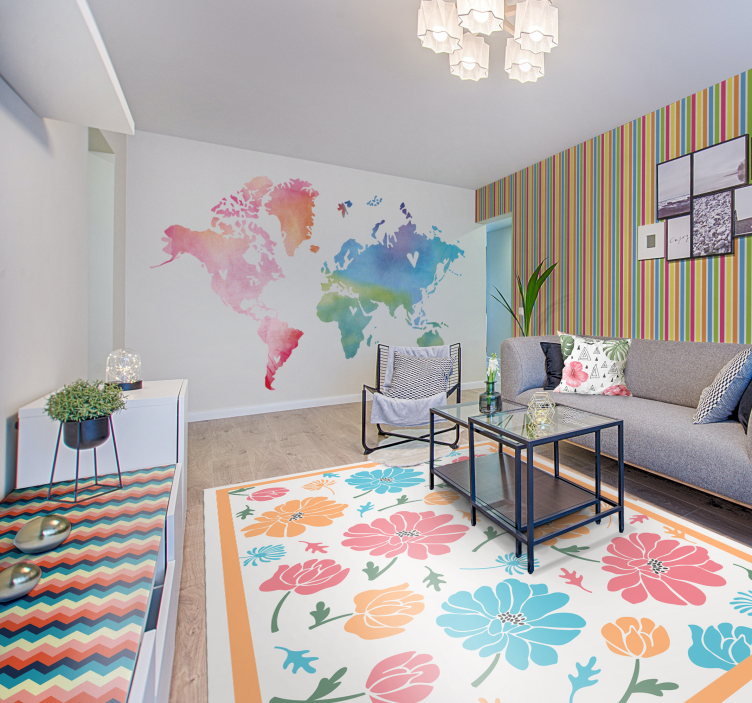 Multicolored Stripes horizontal wallpaper - TenStickers