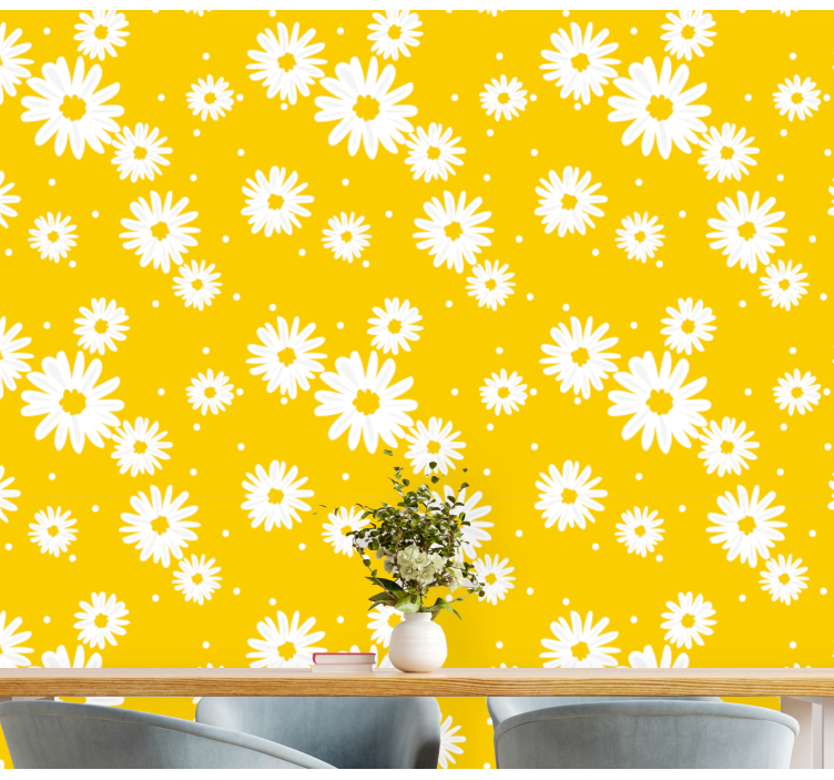Daisy Delight flower wallpaper - TenStickers