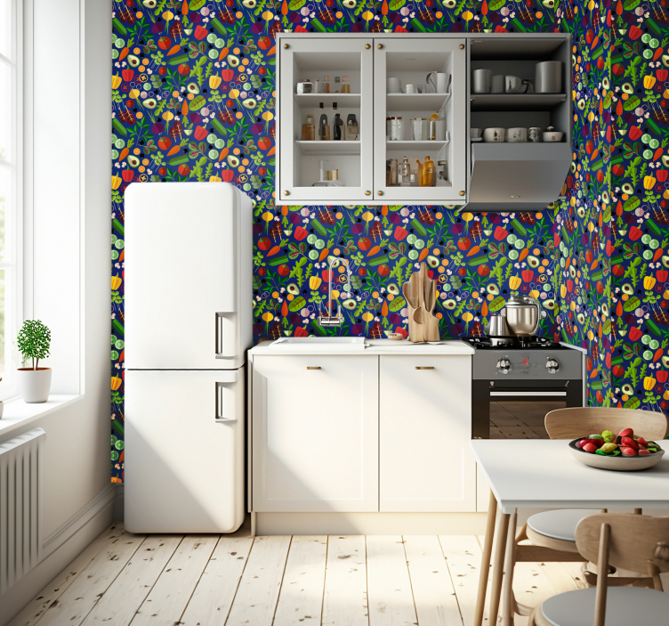 Colorful vegetables  kitchen wallpaper - TenStickers