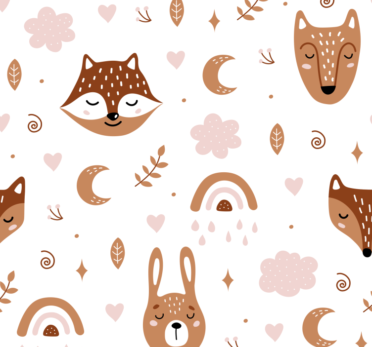 Playful Woodland more animal wallpaper - TenStickers