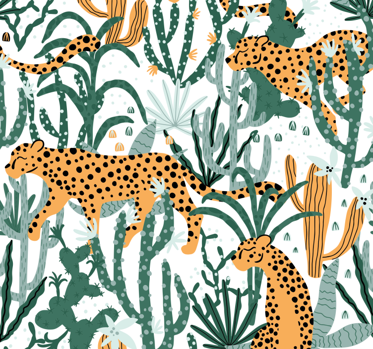 Jungle Cheetah Scene animal wallpaper - TenStickers