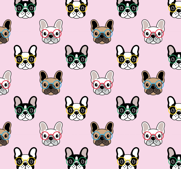Frenchie Spectacles dogs wallpaper - TenStickers