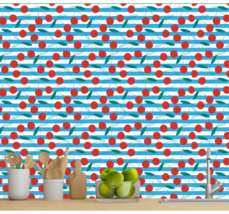 Abstract Fruit Pattern kitchen wallpaper - TenStickers