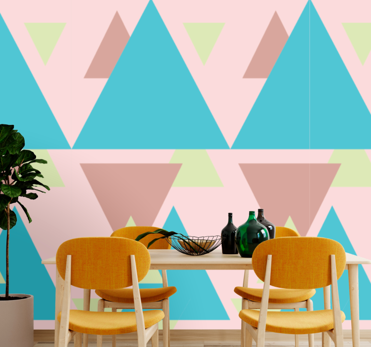 Geometric Forms Mural geometric wallpaper - TenStickers