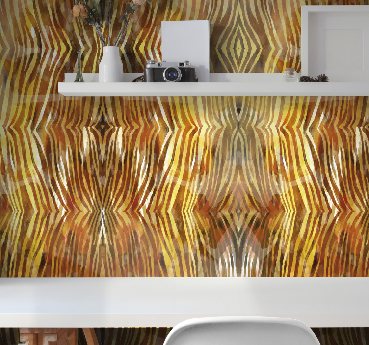 Abstract Organic Lines zebra wallpaper - TenStickers