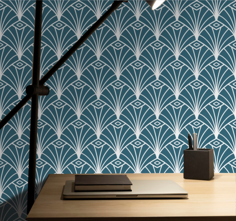 Abstract Peacock Feathers geometric wallpaper - TenStickers