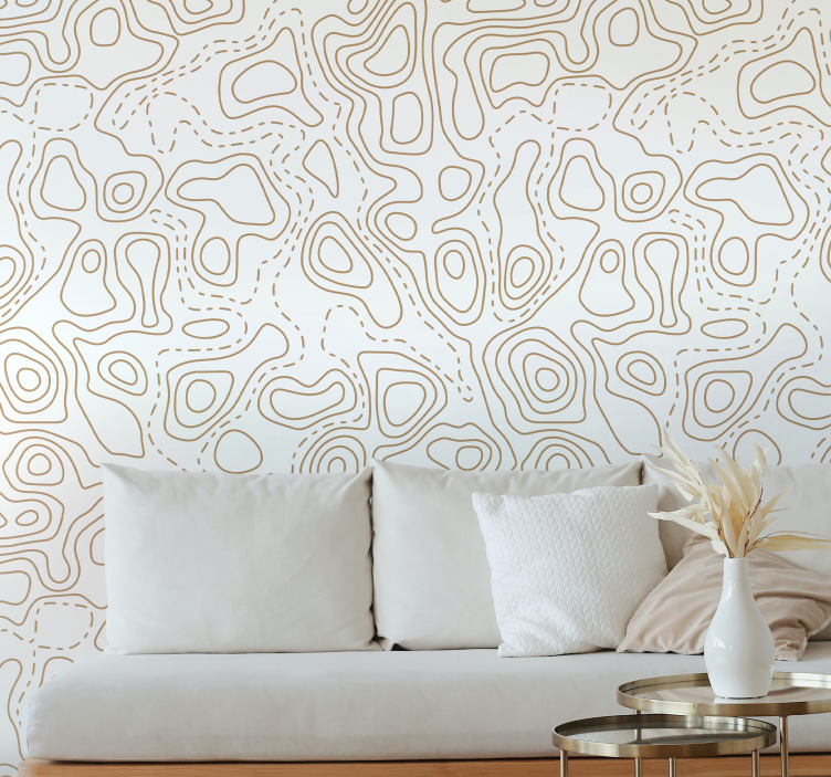 Abstract topographic lines Abstract Wallpaper - TenStickers