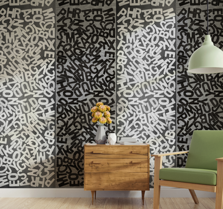 Alphabet Chaos letters wallpaper - TenStickers