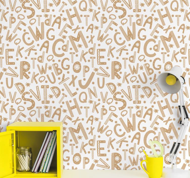 Alphabet Pattern letters wallpaper - TenStickers