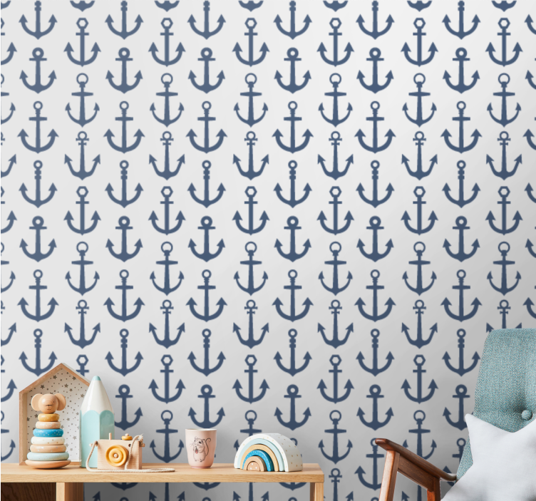 Anchor Pattern Design personalized wallpaper - TenStickers