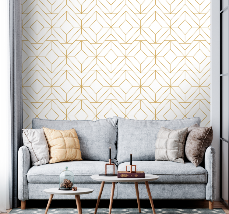 Angular Cubes geometric wallpaper - TenStickers