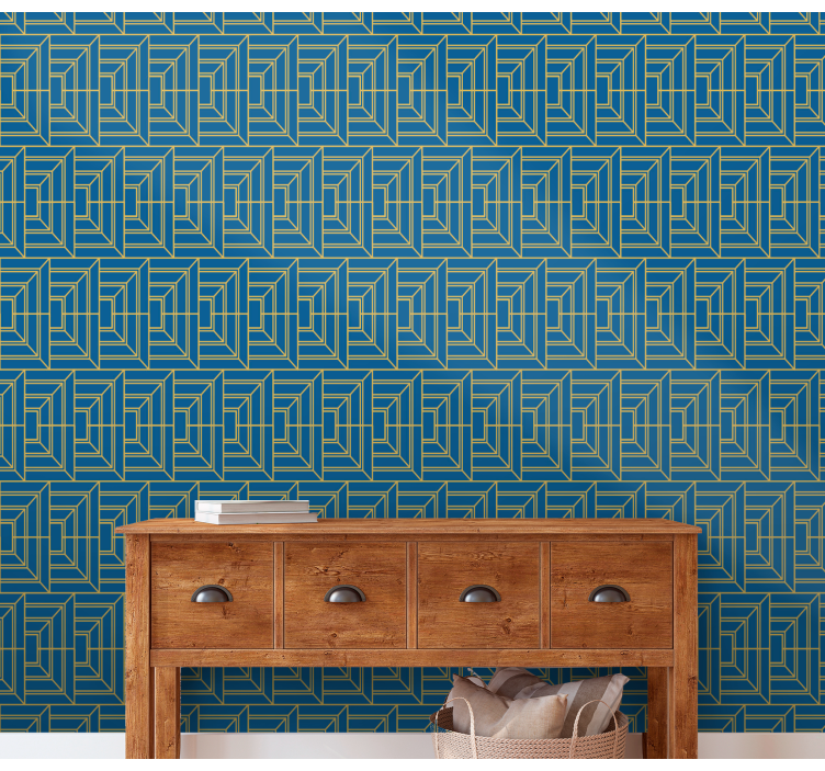 Angular Maze geometric wallpaper - TenStickers