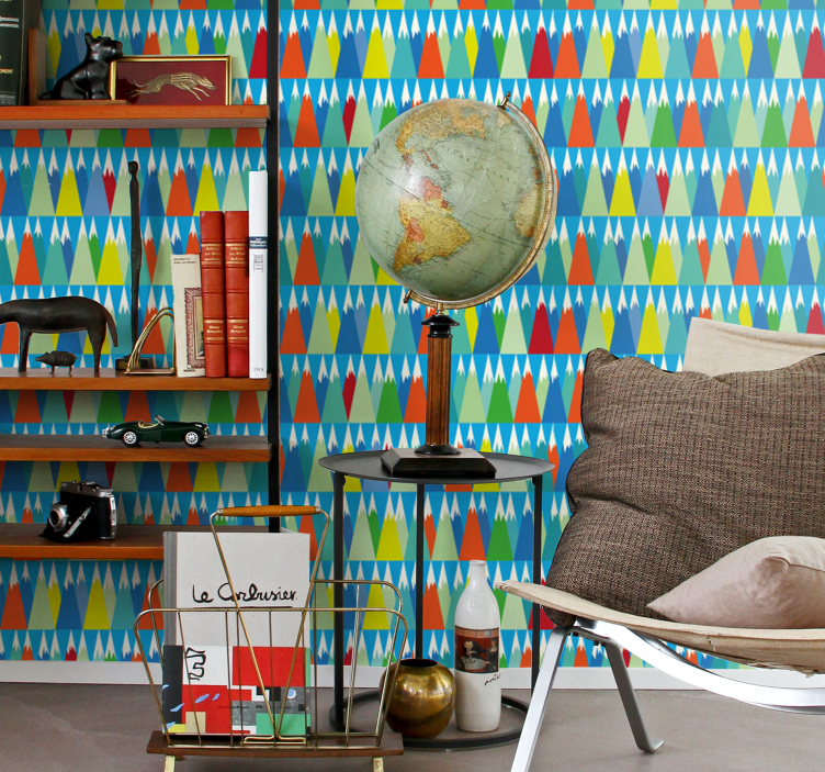 Angular Mountain Landscape geometric wallpaper - TenStickers