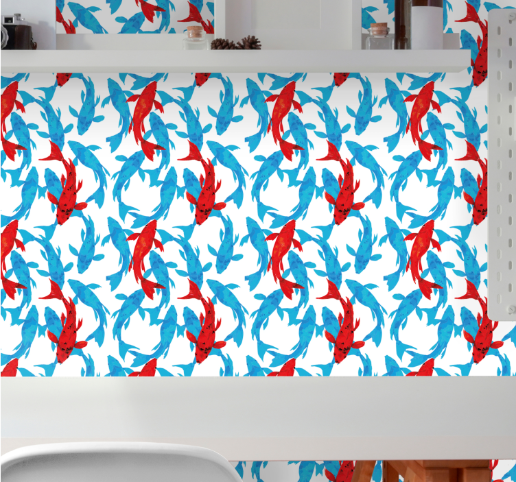 Aquatic Dance fish wallpaper - TenStickers