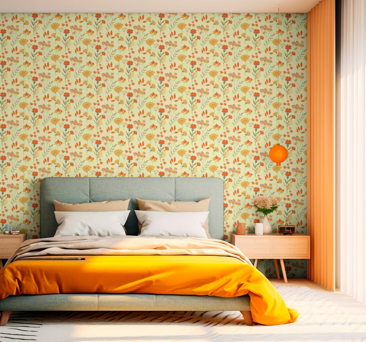 Autumn Floral Pattern flower wallpaper - TenStickers
