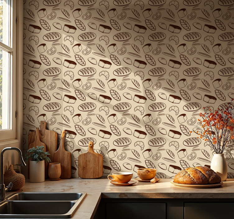 Bakery seamless kitchen wallpaper - TenStickers