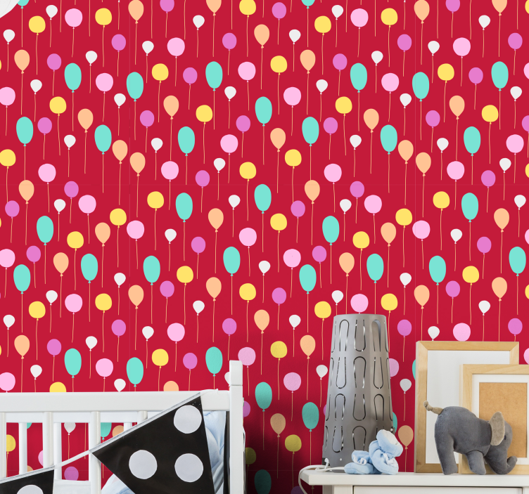 Balloon Party Theme vintage wallpaper - TenStickers