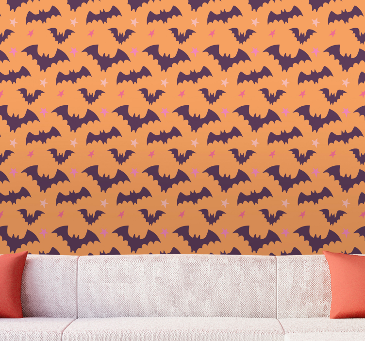 Bats Halloween scary Wallpaper - TenStickers