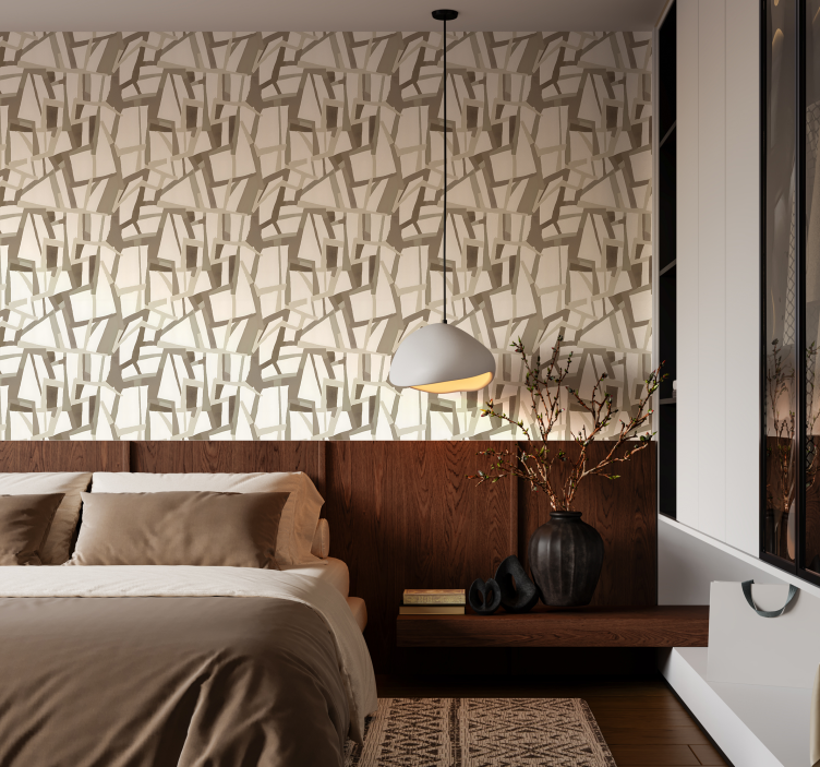 Beige nordic style wallpaper abstract - TenStickers