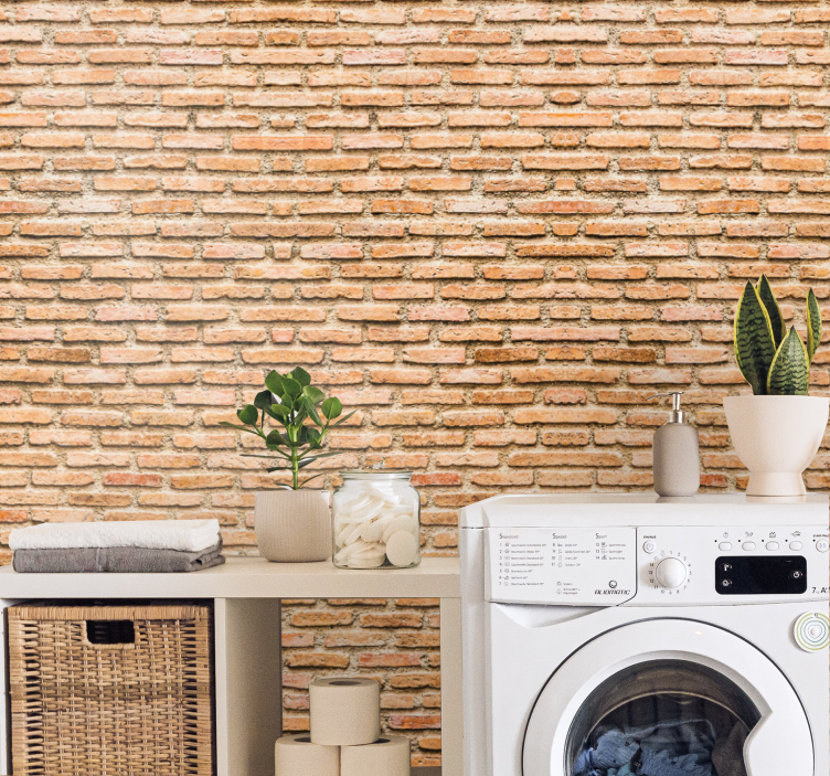 Beige textured pattern stone effect wallpaper - TenStickers