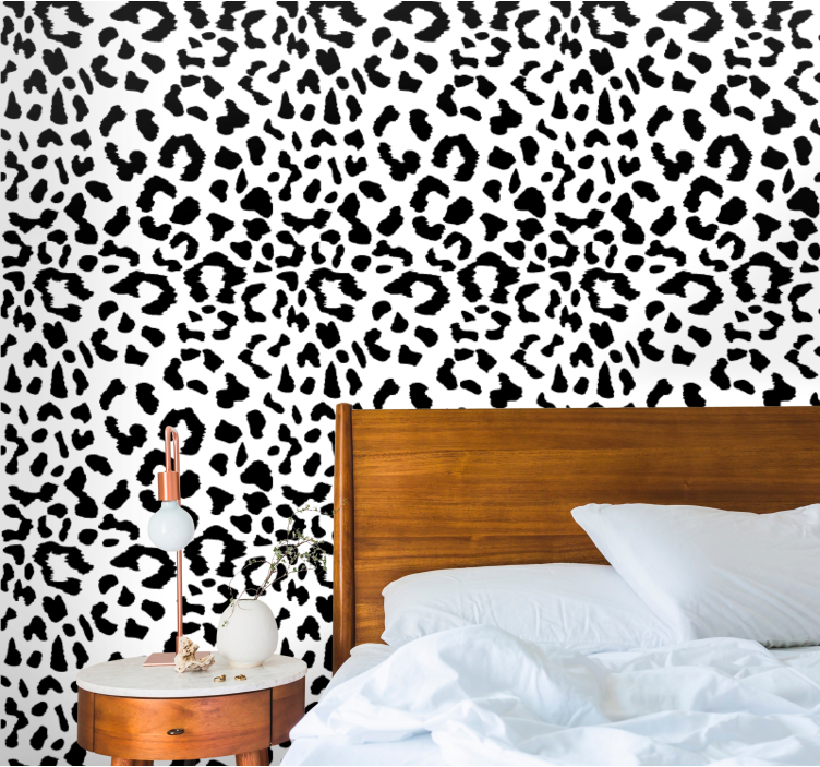 Black and White Dods Pattern leopards wallpaper - TenStickers