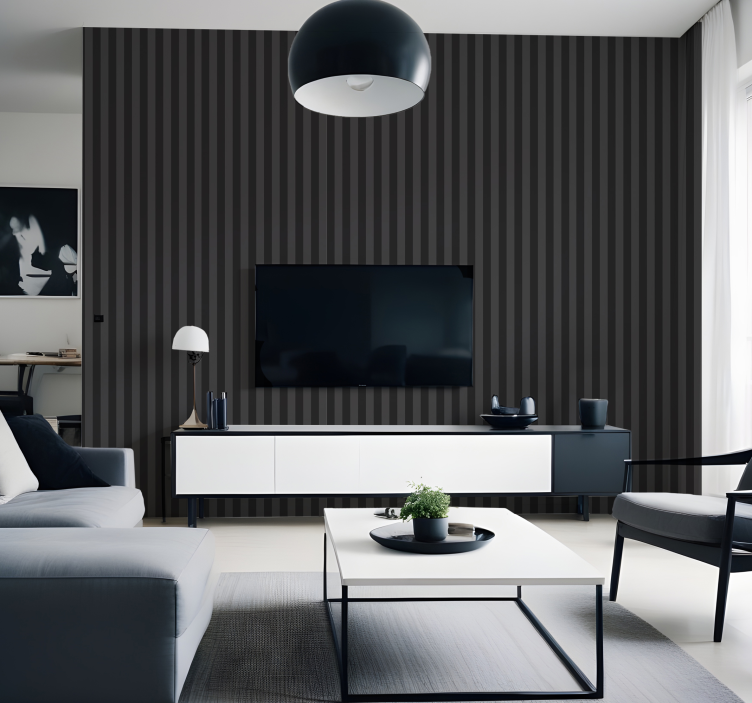 Black shades vertical stripe wallpaper - TenStickers