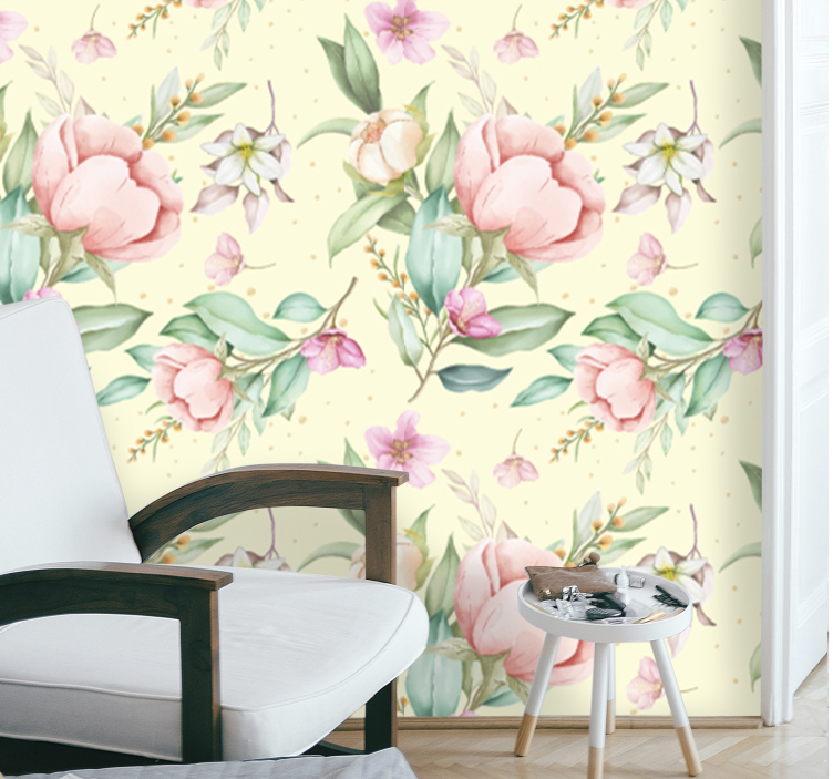 Blooming Elegance flower wallpaper - TenStickers