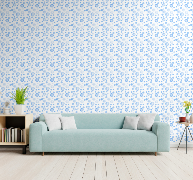 Blue Circular Patterns polka dot wallpaper - TenStickers
