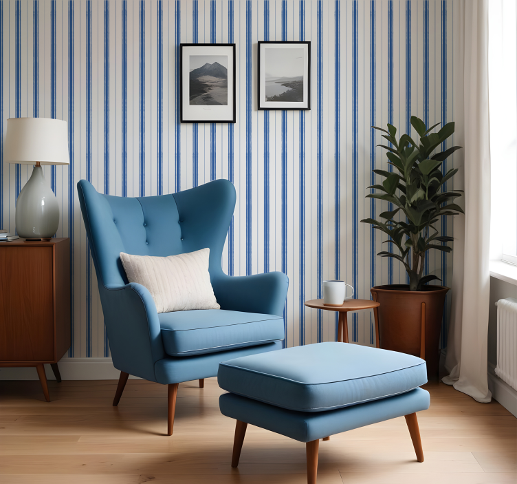 Blue shades vertical stripe wallpaper - TenStickers