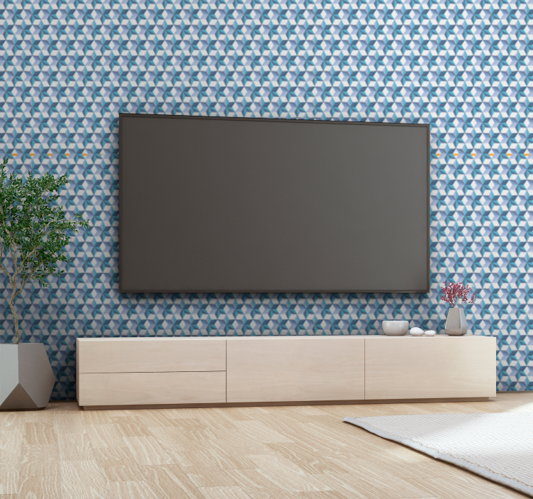 Blue stars 3d patterned Wallpaper - TenStickers