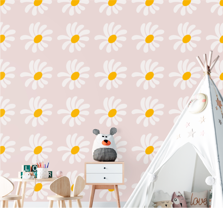 "Boho style" flowers children's wallpaper - TenStickers