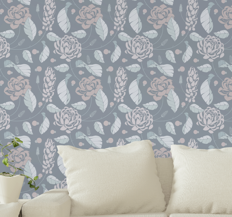 Botanical Blossoms flower wallpaper - TenStickers