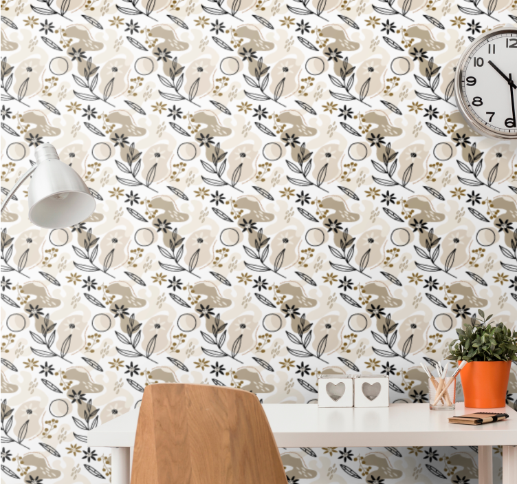 Botanical Fauna Pattern animal wallpaper - TenStickers