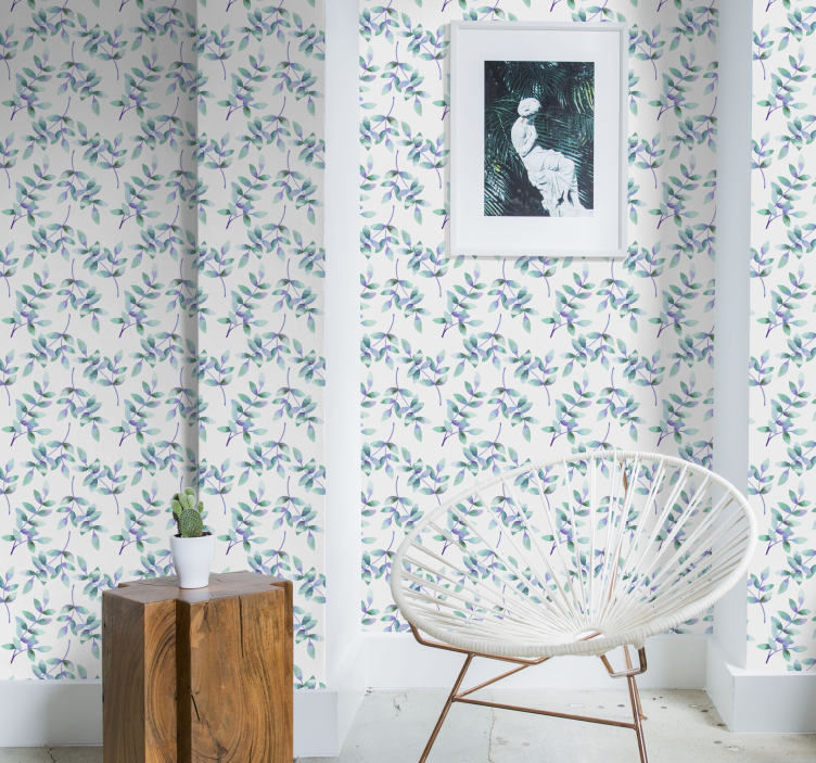 Botanical green design leaf wallpaper - TenStickers