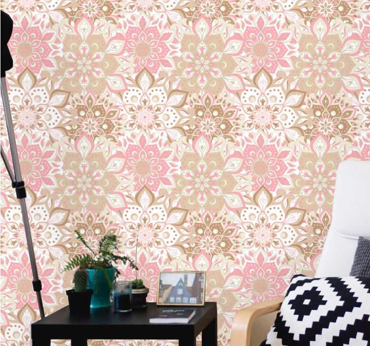 Botanical Elaborate Grace floral ornament wallpaper - TenStickers