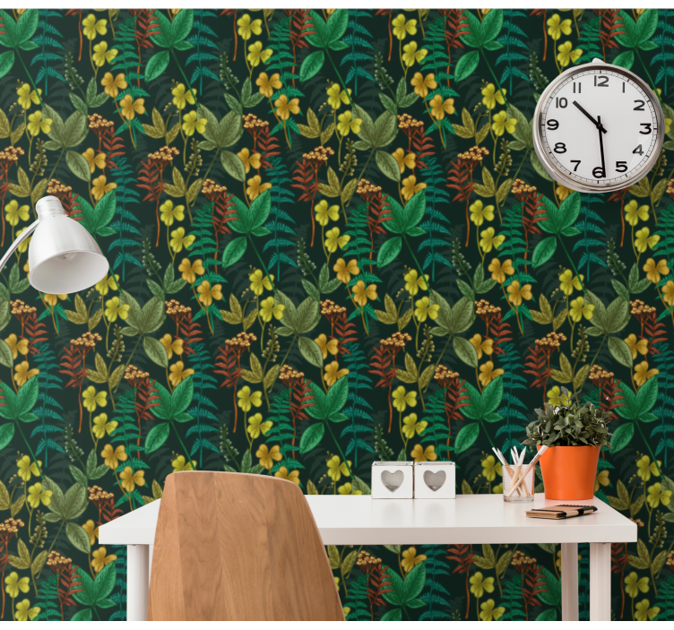 Botanical Striped Pattern nature wallpaper - TenStickers
