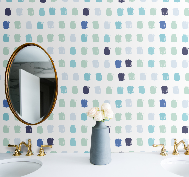 Brushstroke Dots polka dot wallpaper - TenStickers