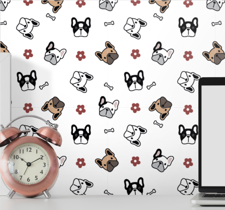 Canine Doodle Ensemble dogs wallpaper - TenStickers