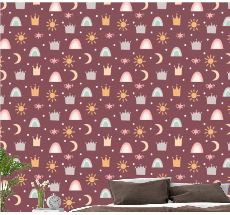 Celestial Pattern scandinavian wallpaper - TenStickers