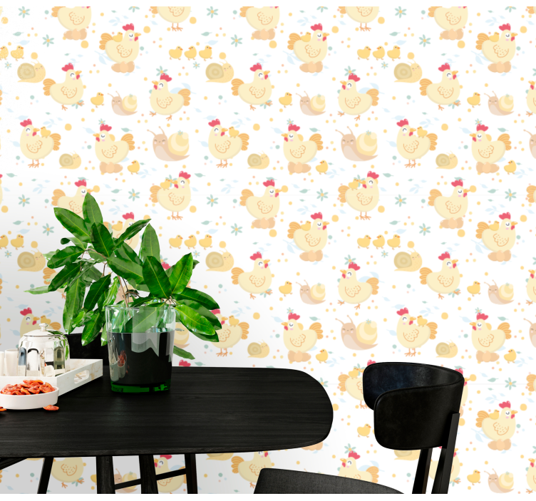 Charming Chickens animal wallpaper - TenStickers
